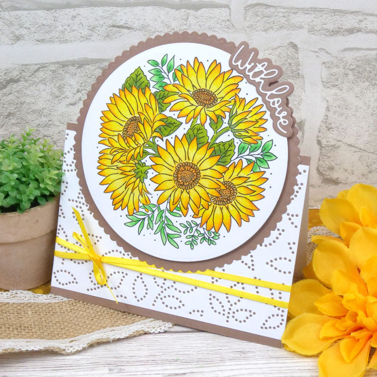 For the Love of Stamps - A Circle of Sunflowers