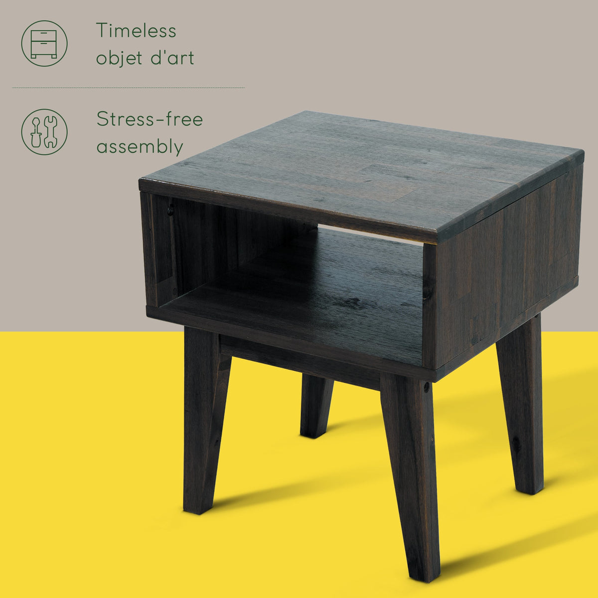 Serena Solid Acacia Wood Nightstand