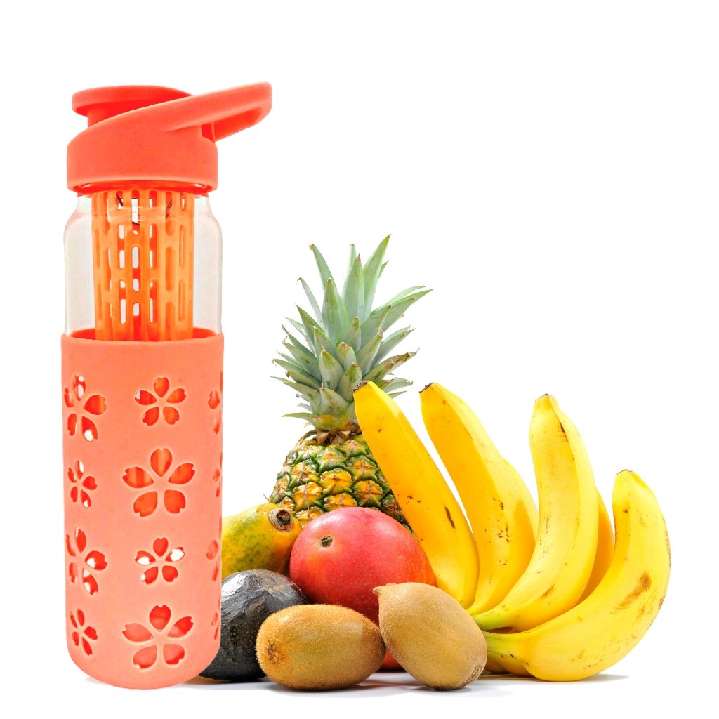 PürAthletics Glass Water Bottle with Infuser, 22 oz