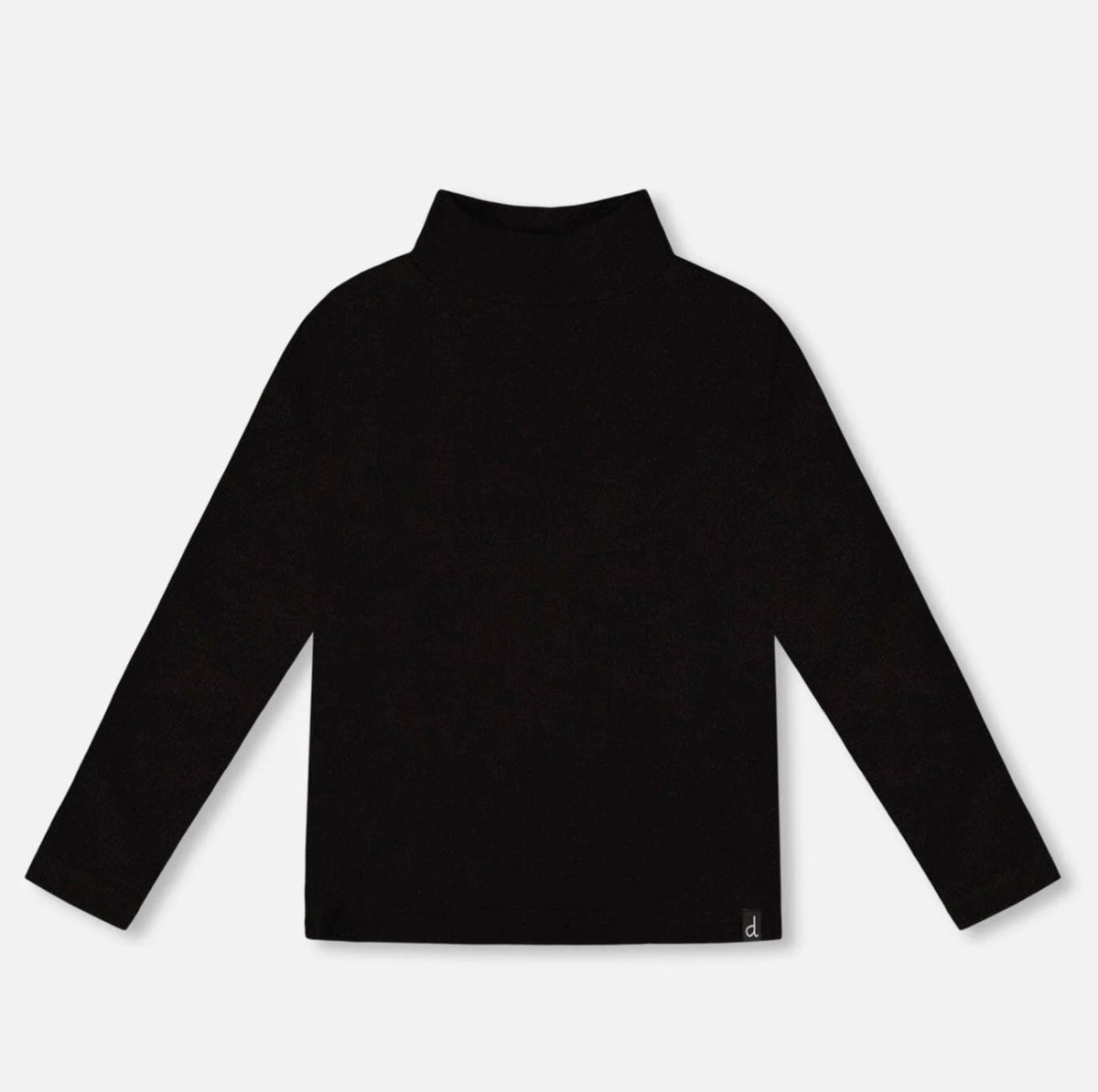 Deux Par Deux Super Soft Ribbed Mock Neck Top, Black