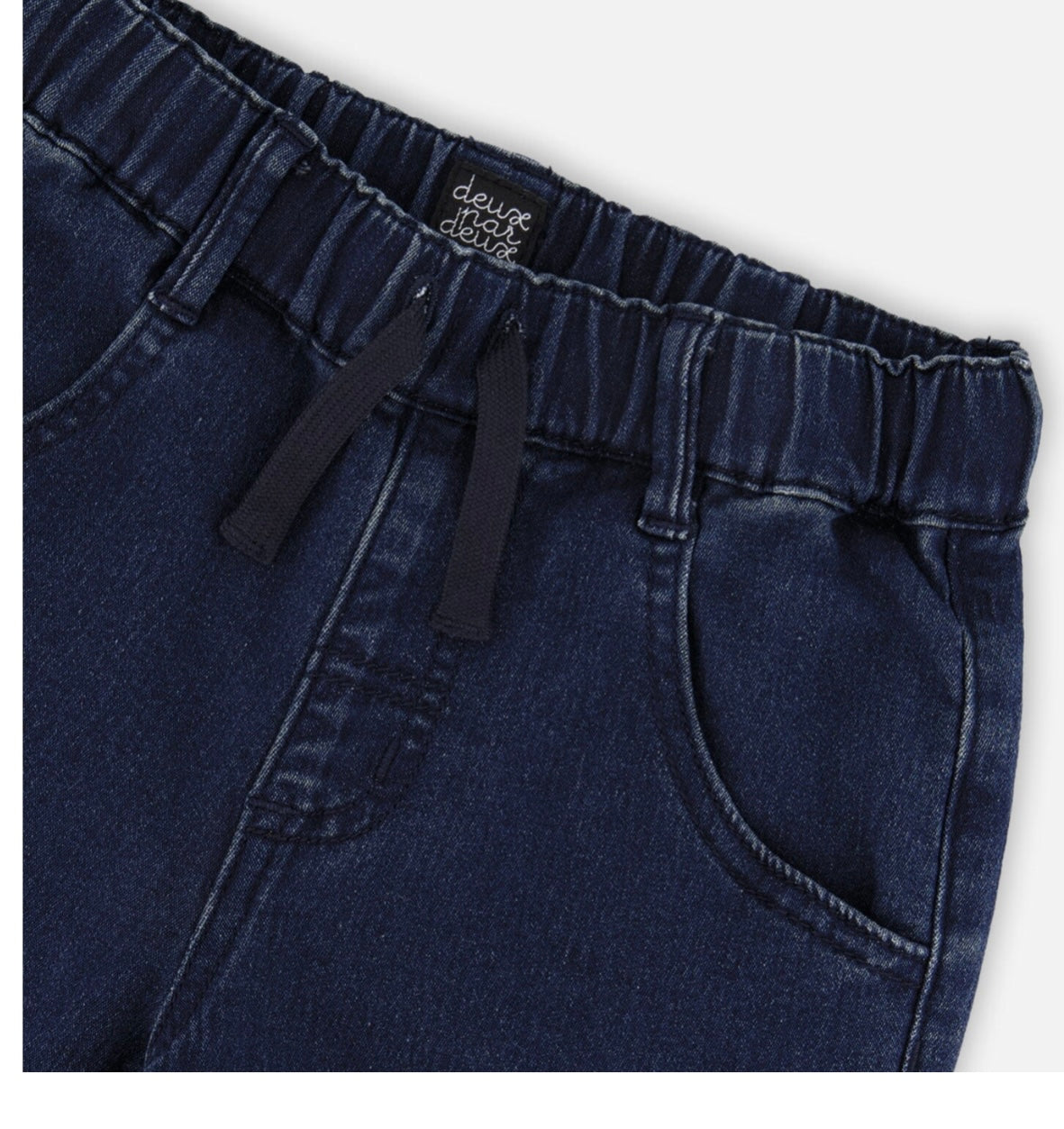 Deux Par Deux French Terry Jogger Pants, Dark Blue Denim