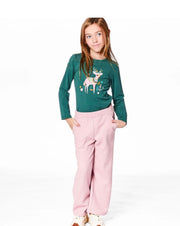 Deux Par Deux Waffle Flare Leg Pant, Pink