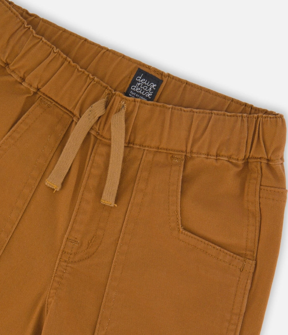 Deux Par Deux Twill Jogger Pants with Patch Pockets, Brown