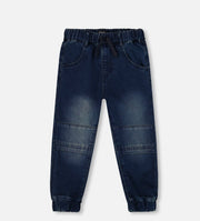 Deux Par Deux French Terry Jogger Pants, Dark Blue Denim