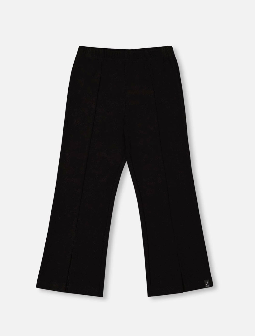 Deux Par Deux Ribbed Leggings with Slit, Black