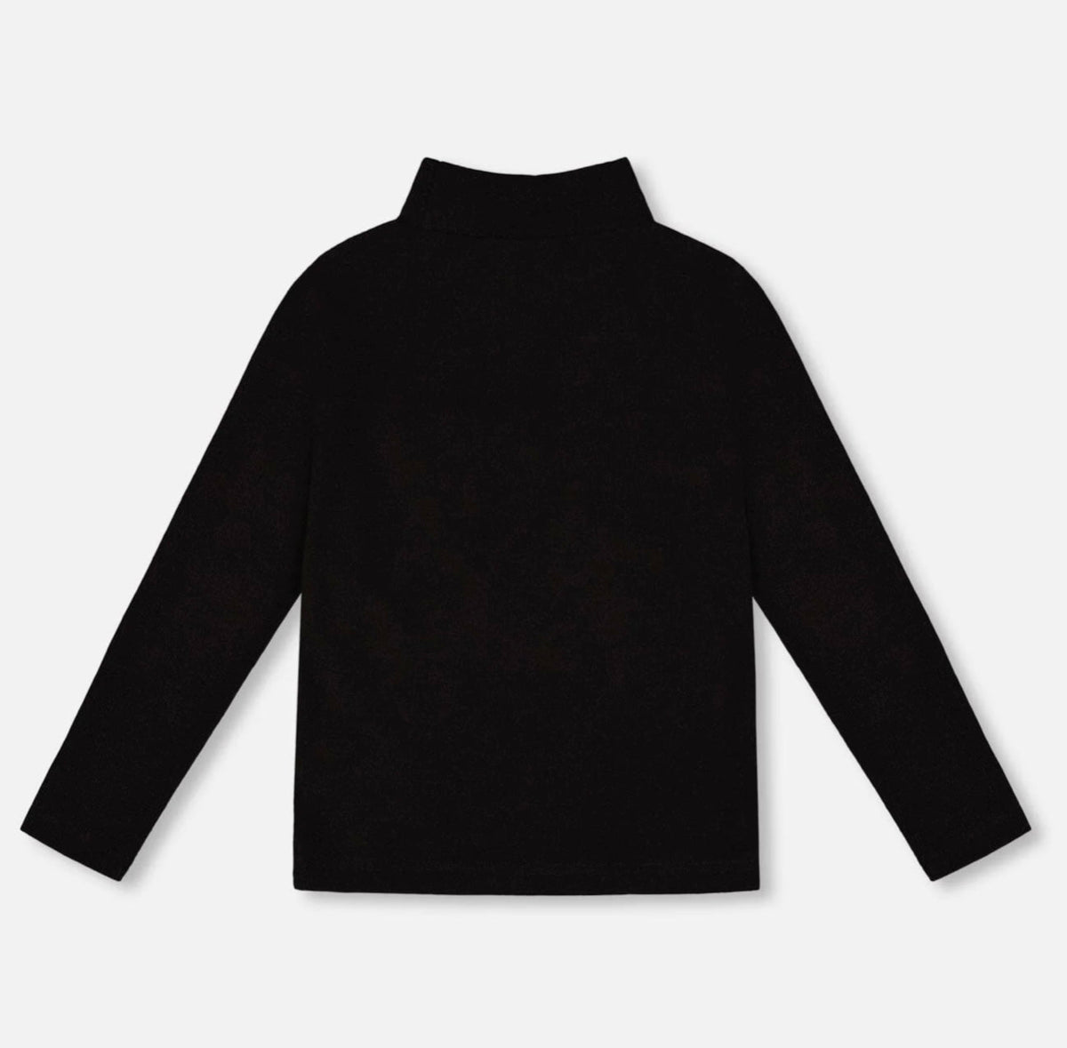 Deux Par Deux Super Soft Ribbed Mock Neck Top, Black