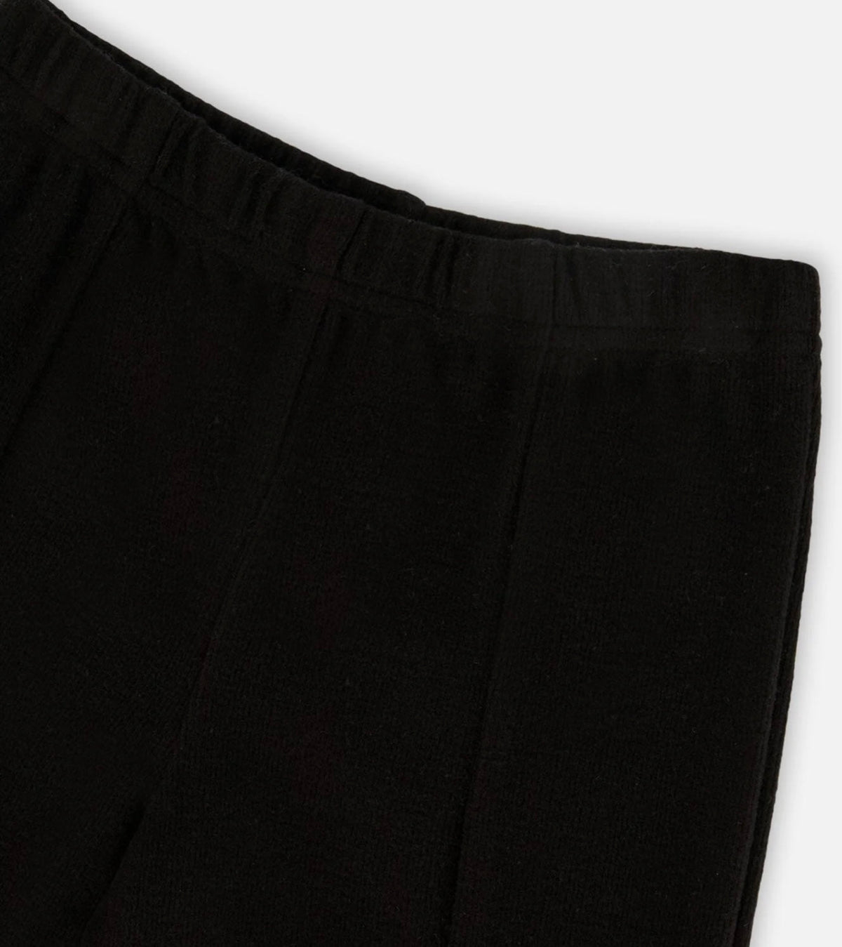 Deux Par Deux Ribbed Leggings with Slit, Black