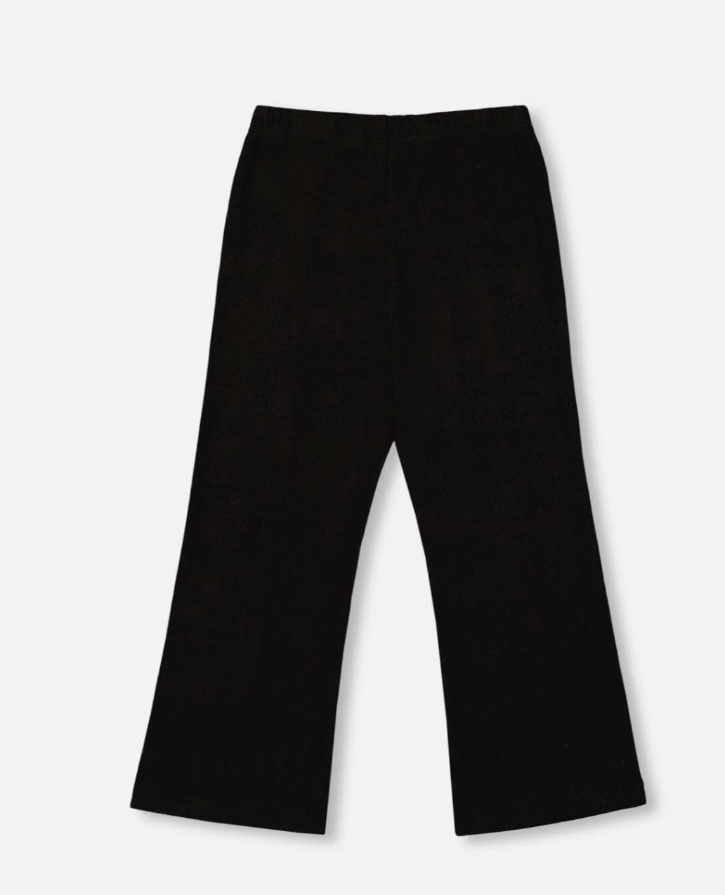 Deux Par Deux Ribbed Leggings with Slit, Black
