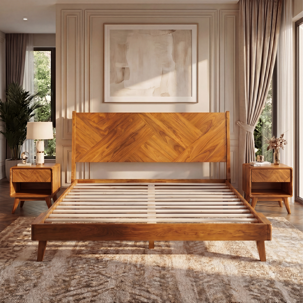 Gazelle Solid Acacia Wood Bed Frame