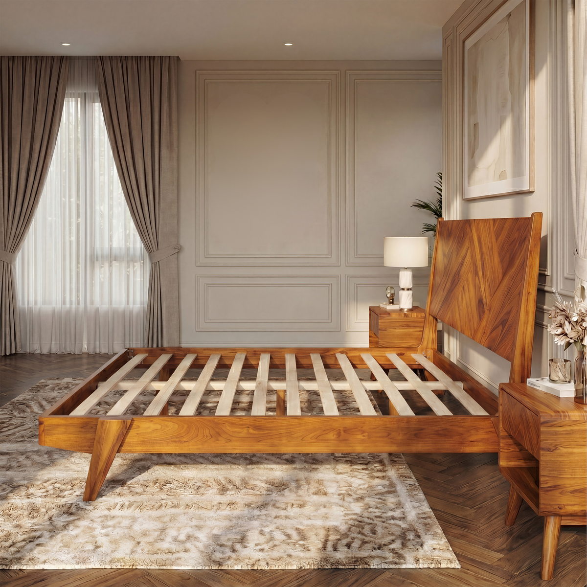 Gazelle Solid Acacia Wood Bed Frame