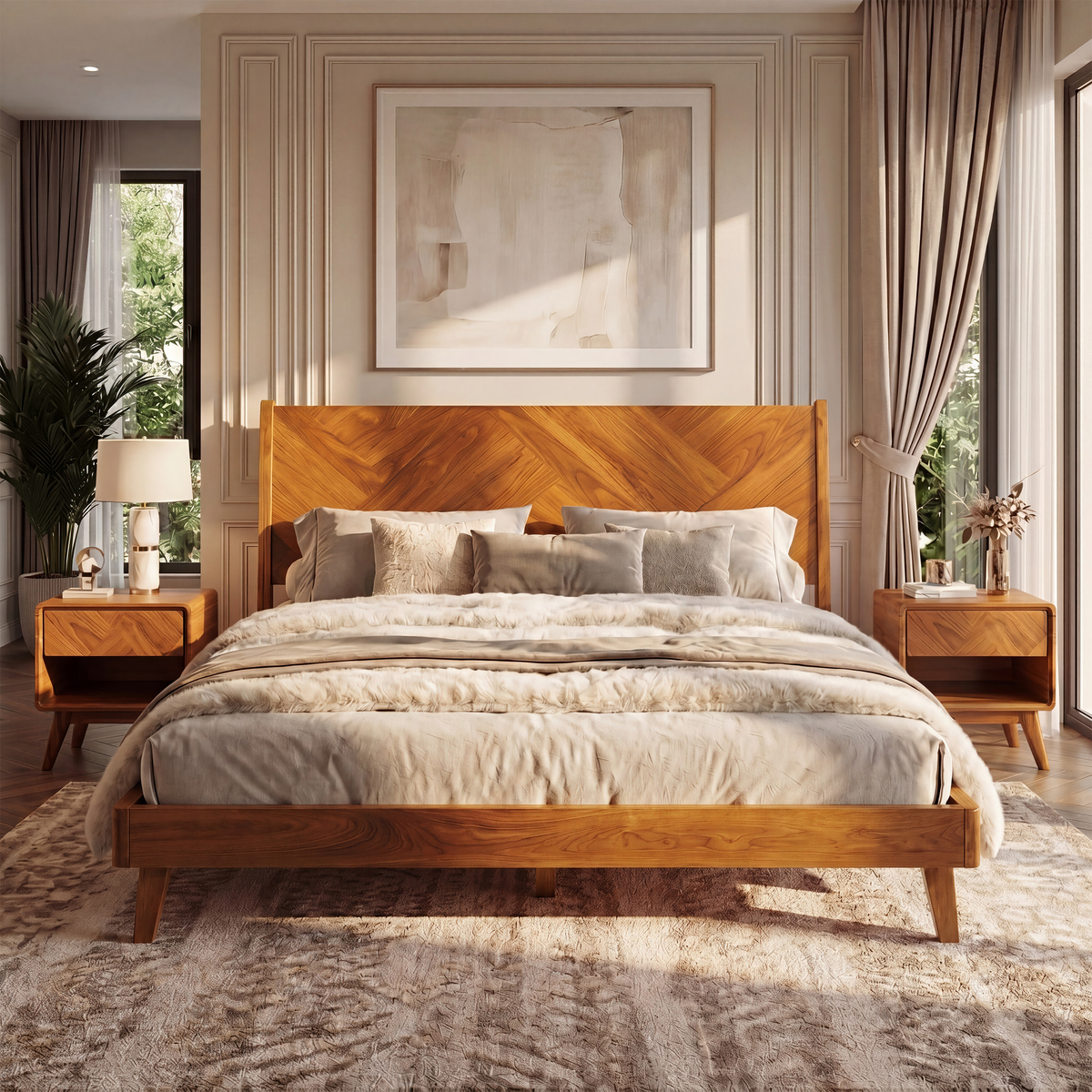 Gazelle Solid Acacia Wood Bed Frame