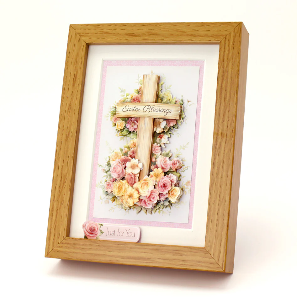 Die Cut Decoupage – Wooden Cross & Roses (pack of 3)