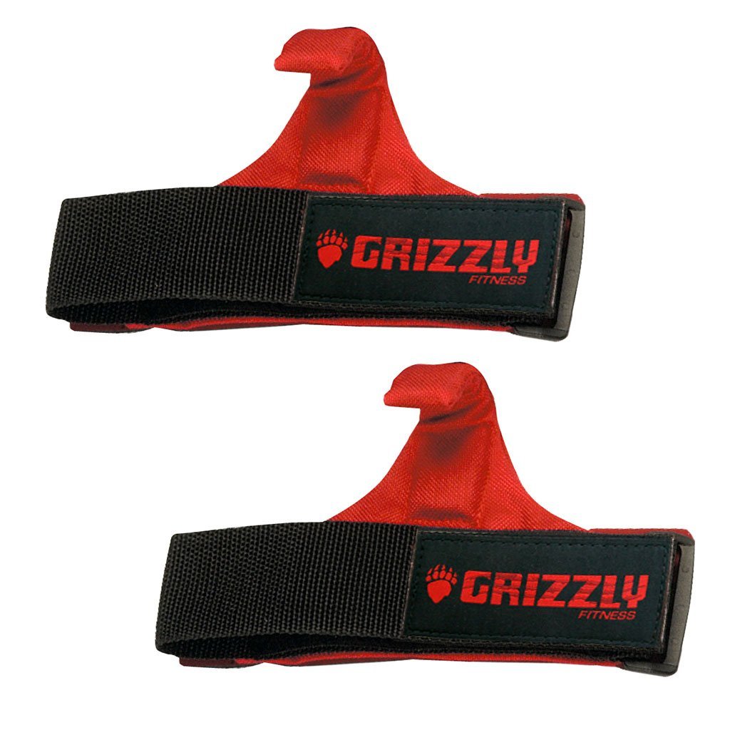 Grizzly Weight Lifting Hooks with Padded Wrist Wraps, 8643