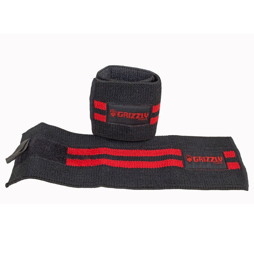 Grizzly Red Line Wrist Wraps, 11 in, Black, 8663