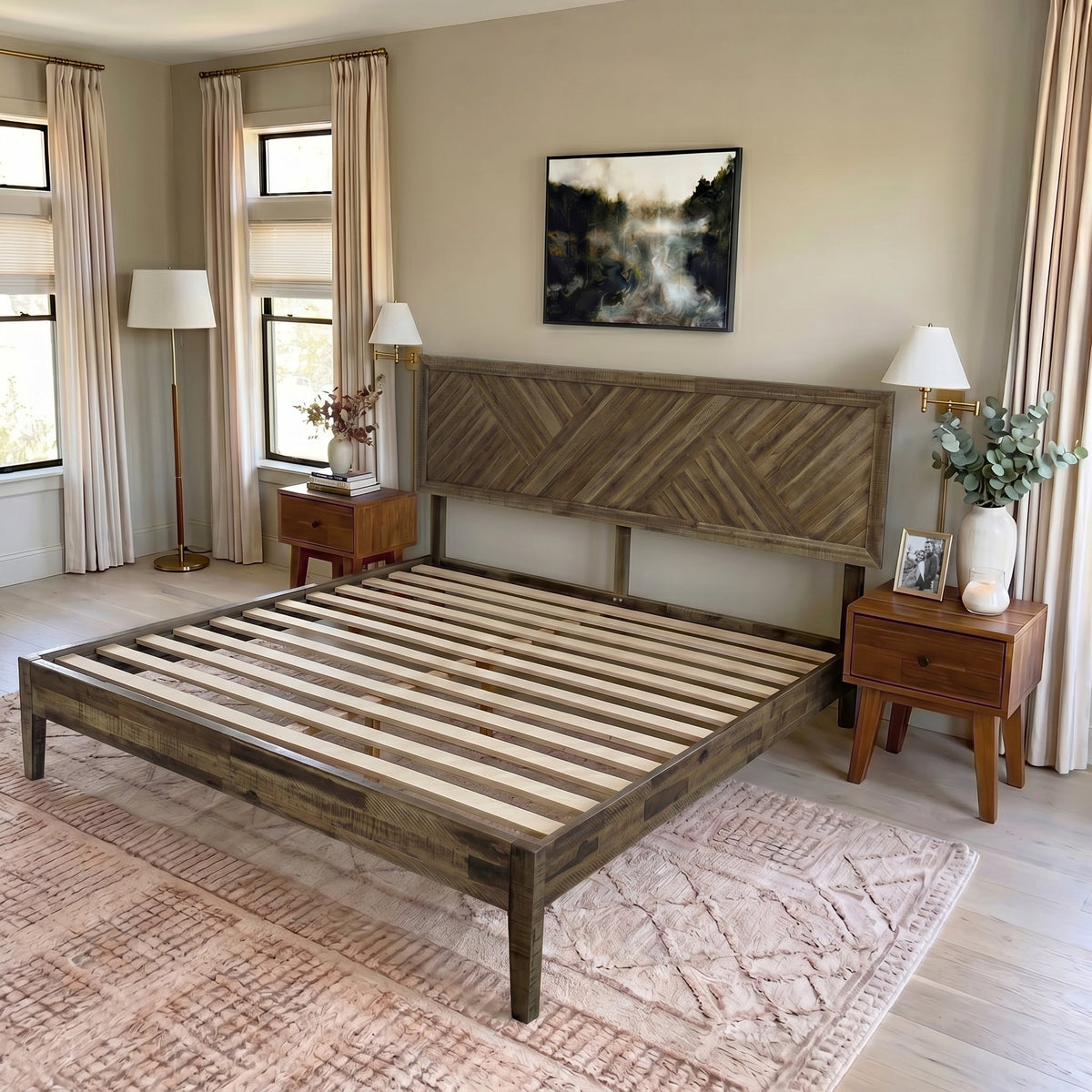 Sierra Deluxe Solid Acacia Wood Bed Frame