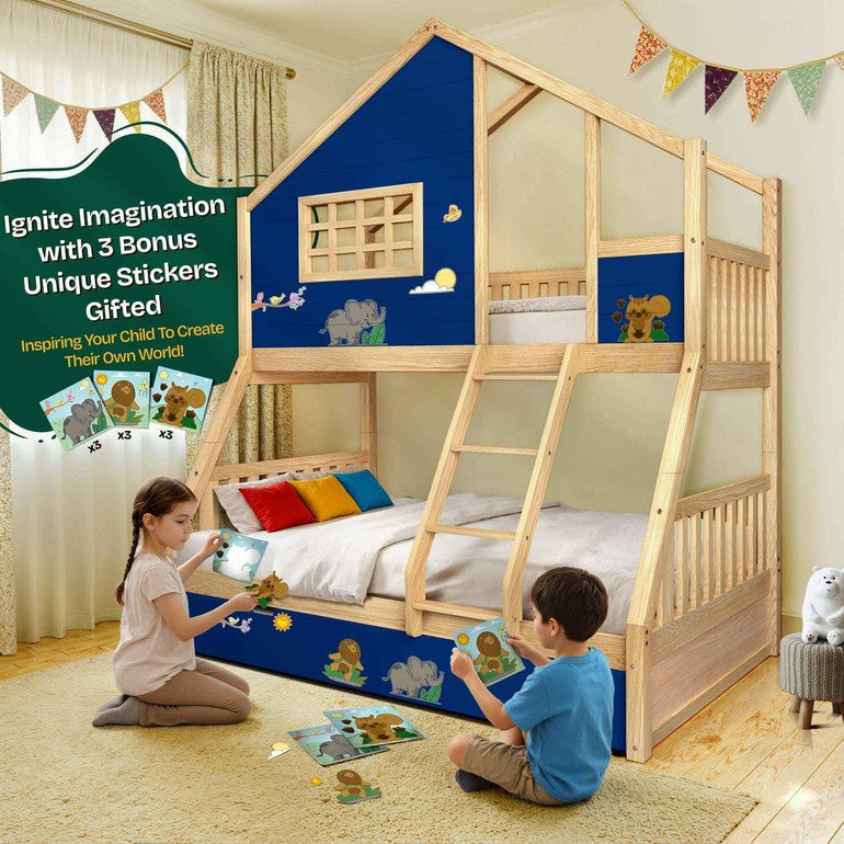Arozu Treehouse Twin-over-Full Kids' Bunk Bed with Trundle