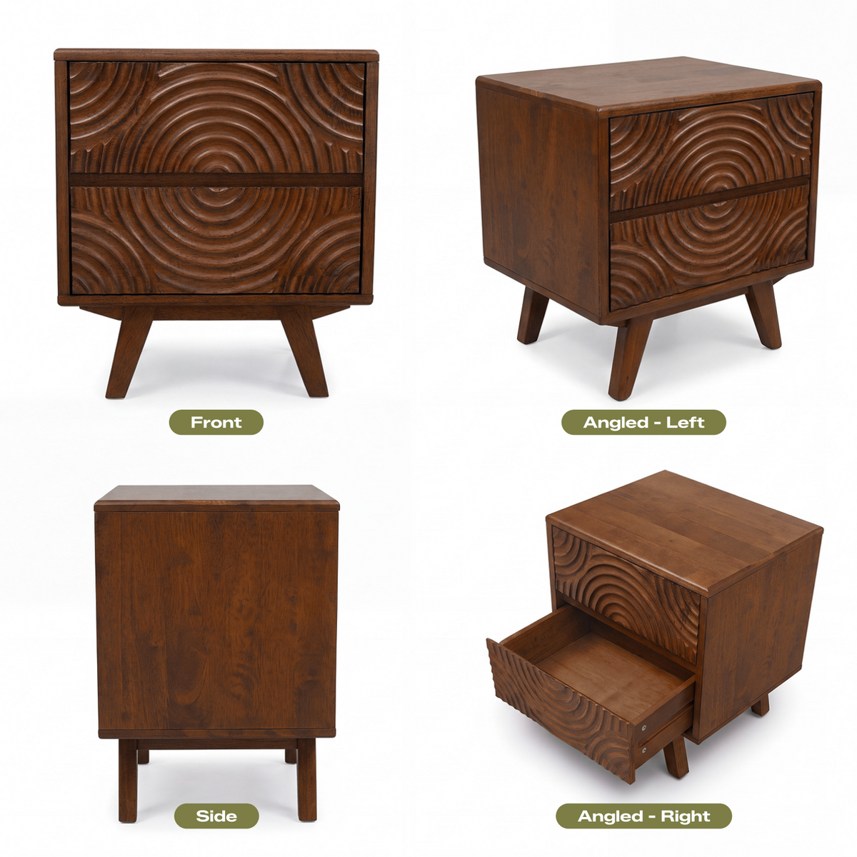 Harmony Solid Rubber Wood Nightstand