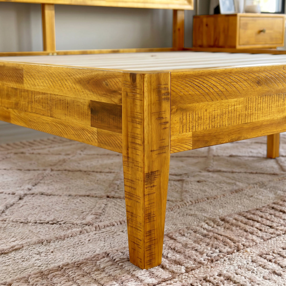 Sierra Deluxe Solid Acacia Wood Bed Frame