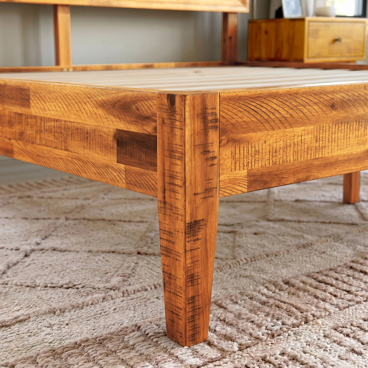 Sierra Deluxe Solid Acacia Wood Bed Frame