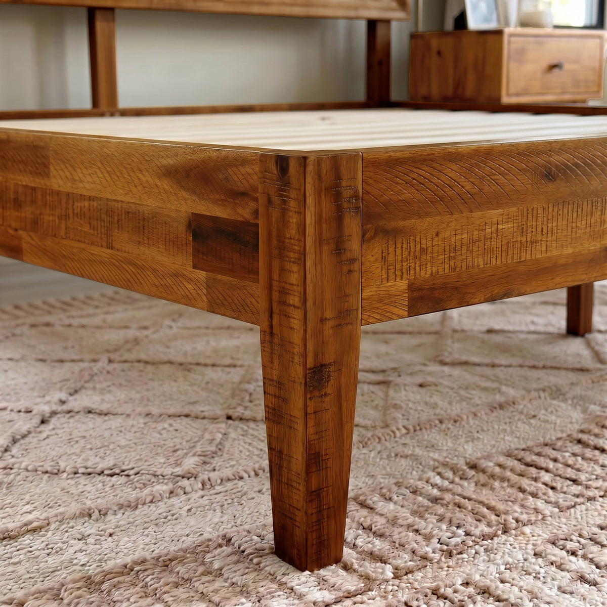 Sierra Deluxe Solid Acacia Wood Bed Frame