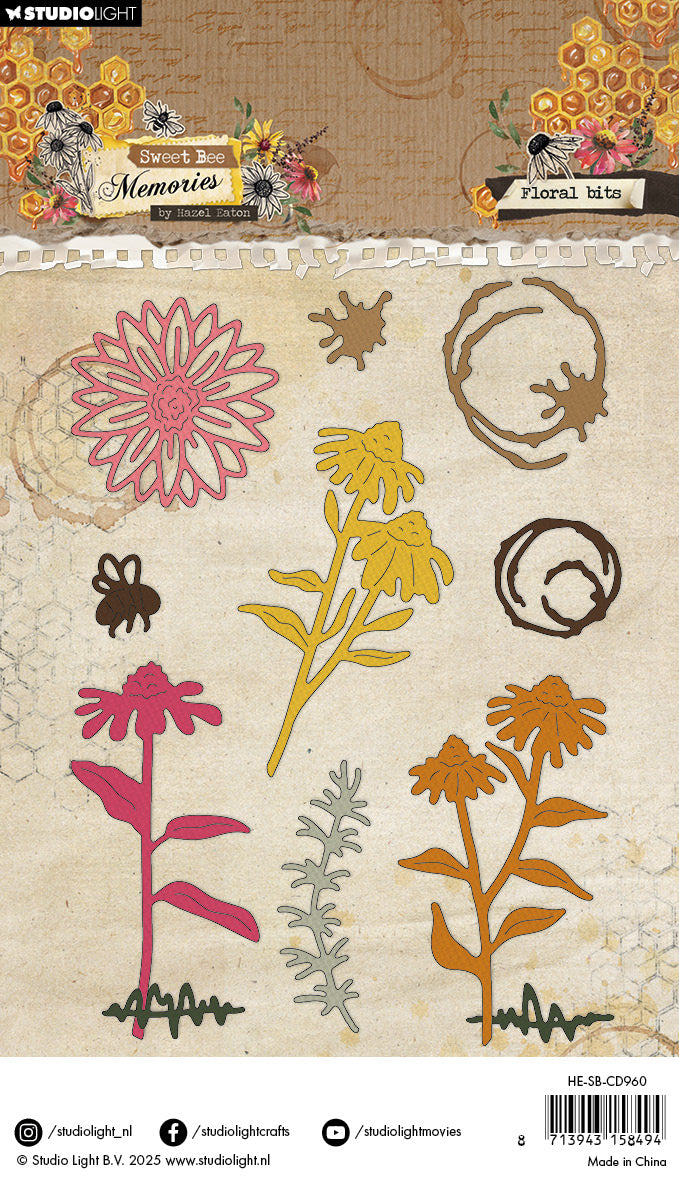HE Cutting Dies Floral Bits Sweet Bee Memories 11 PC