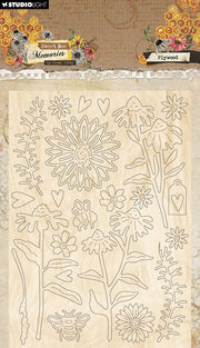 HE Plywood Elements Florals & Grunge Sweet Bee Memories 3 PC