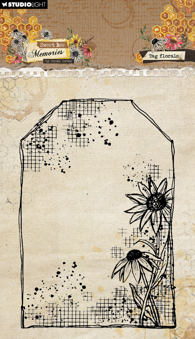 HE Clear Stamp Tag Florals Sweet Bee Memories 1 PC