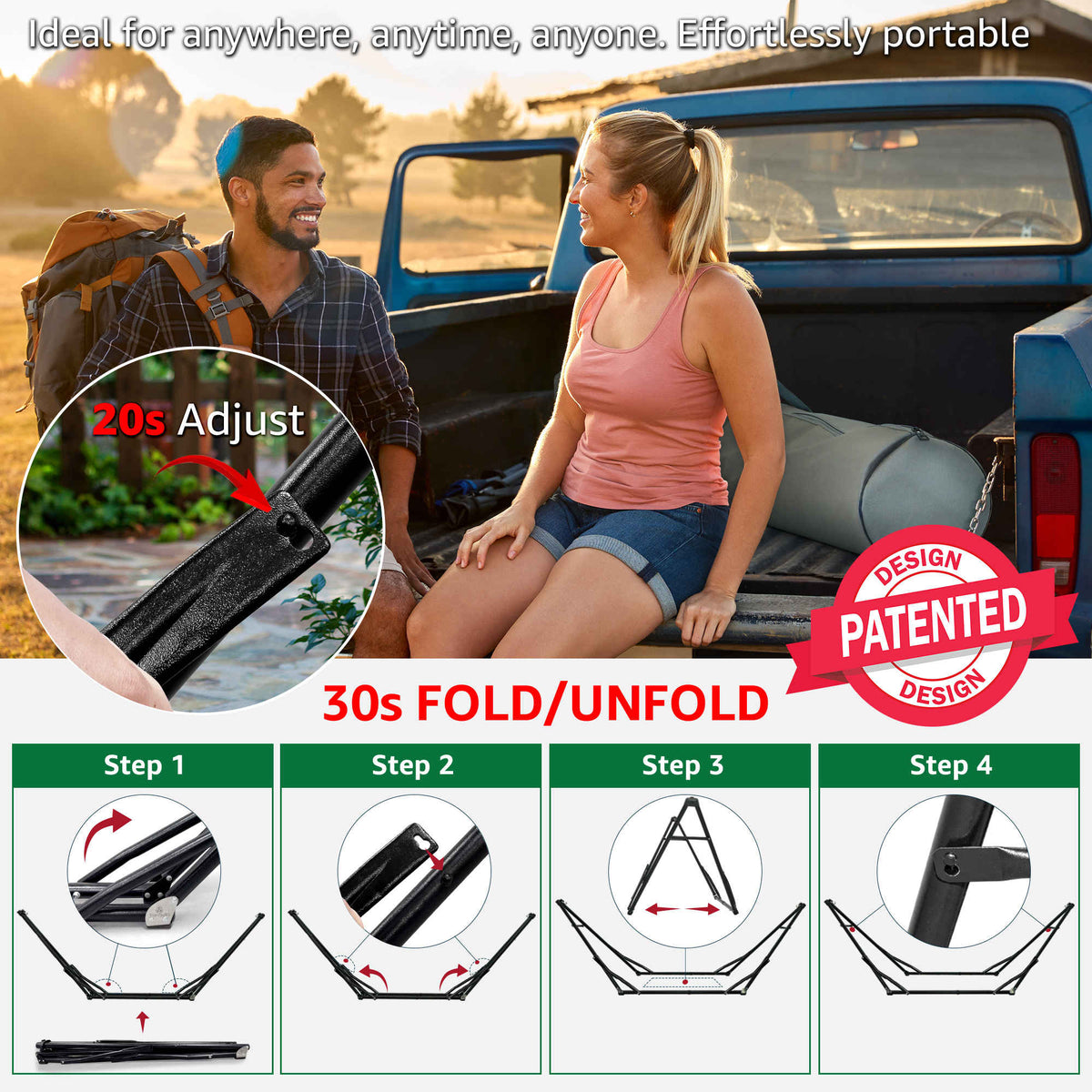 Tranquillo Unity Canvas Hammock with Stand