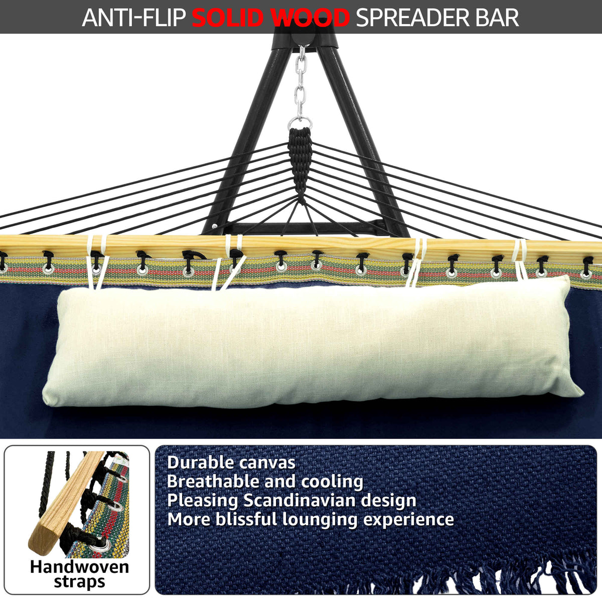 Tranquillo Unity Canvas Hammock with Stand