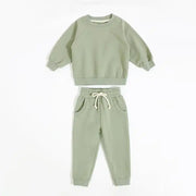 Organic Cotton Sweat Suit Set, Mint Green
