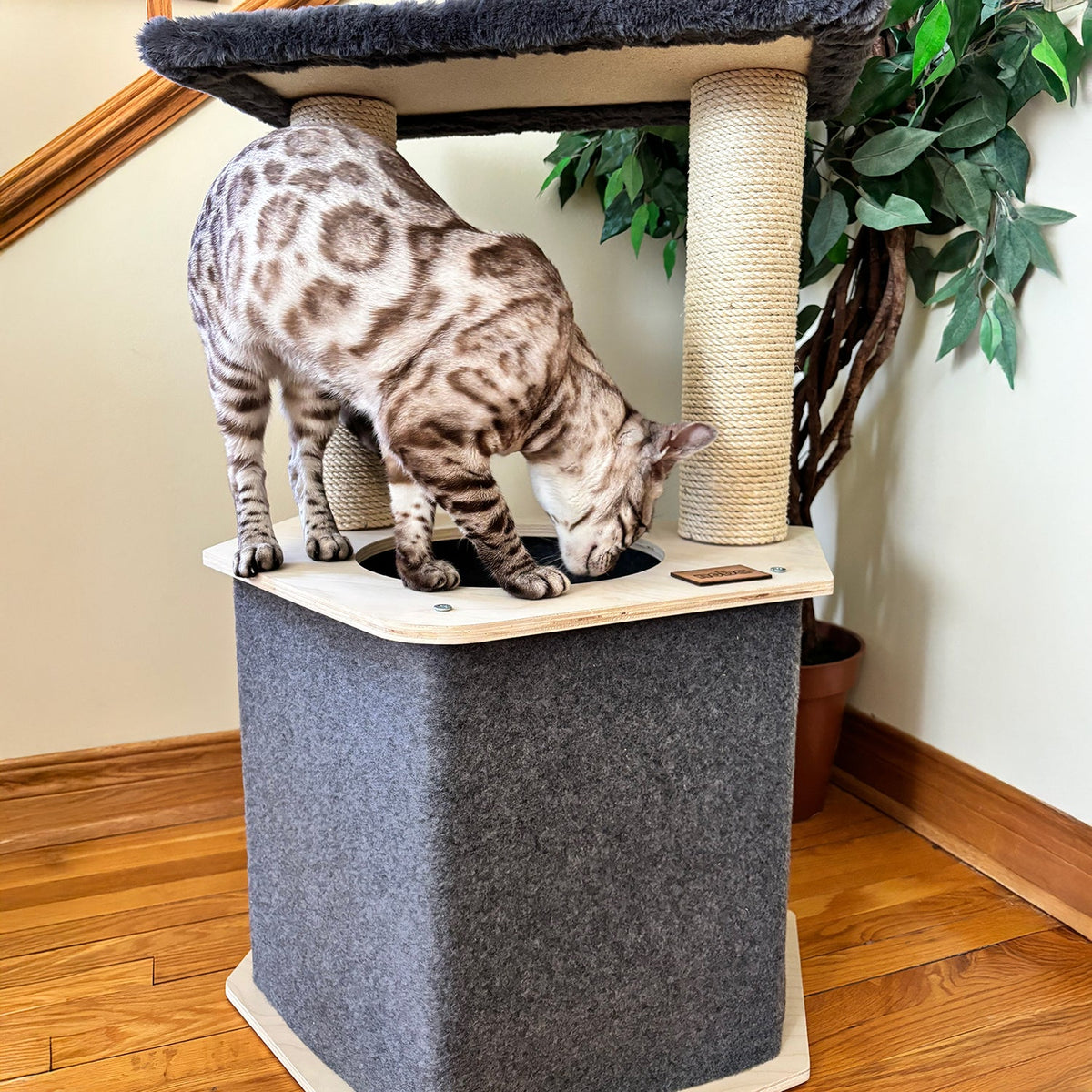 Noba The Lodge Hideout 2-Level Cat Tree