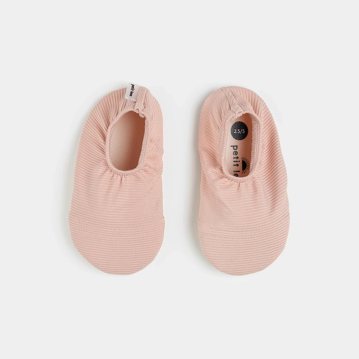 Petit Lem Ribbed Swim Slippers, Rose Quartz