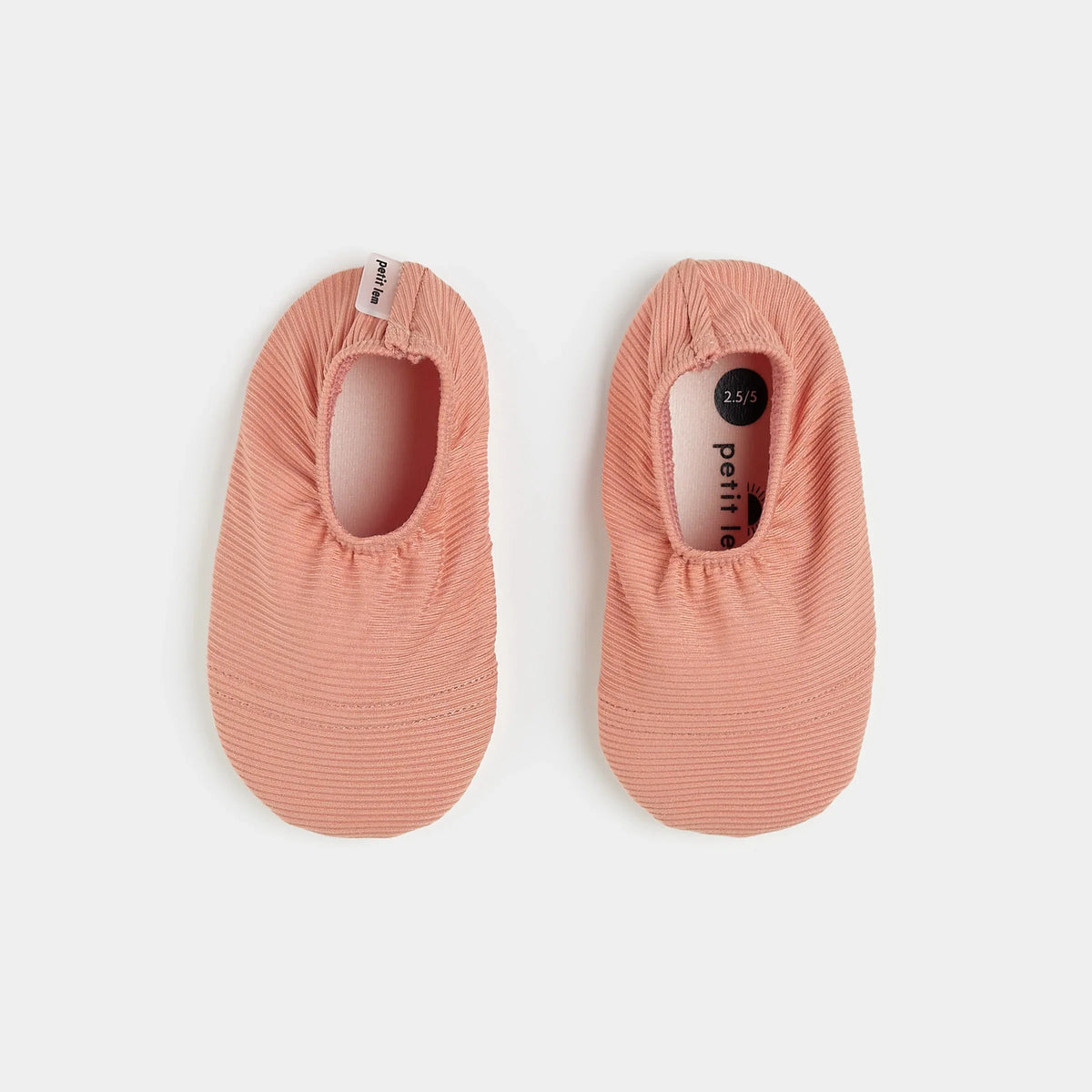 Petit Lem Ribbed Swim Slippers, Fiery Coral