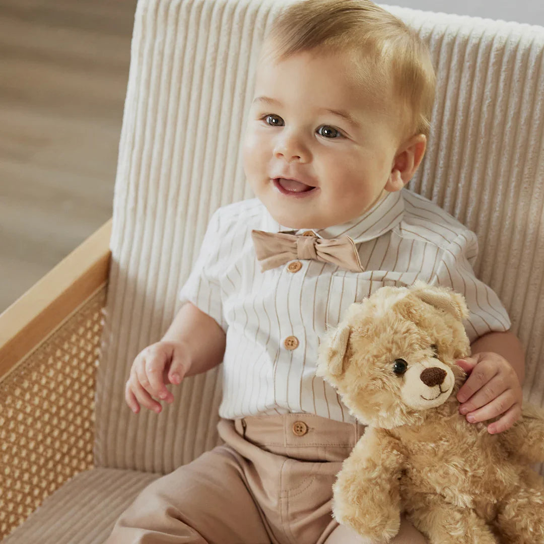 Petit Lem Striped Shirt and Pants 3-Piece Poplin Set