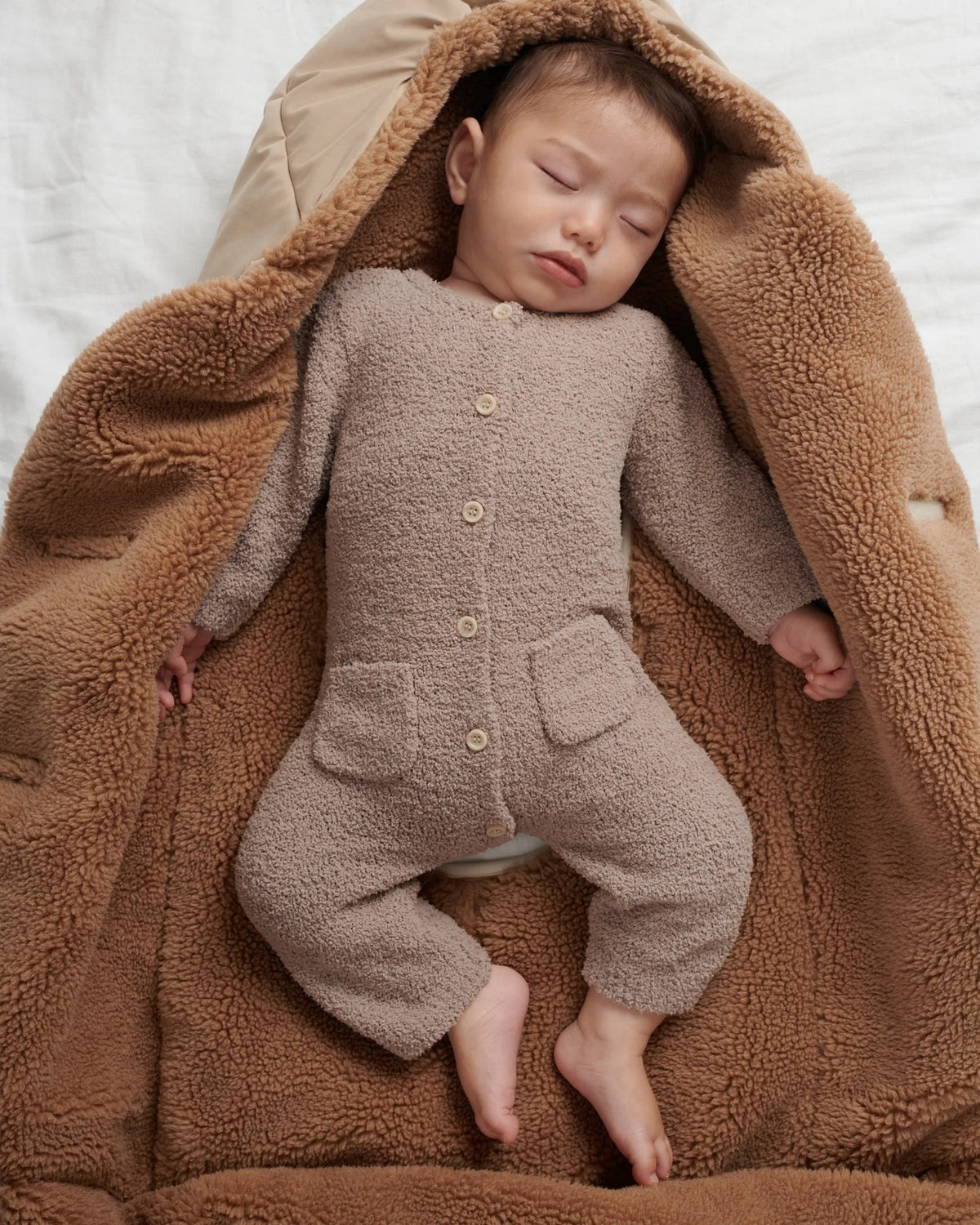 Long Sleeve Romper - Fuzzy | Taupe | 7AM
