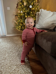 Sunset Snuggles Gingham Convertible Footed One Piece