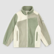 Miles The Label Fleece Jacket, Color Block on Sage