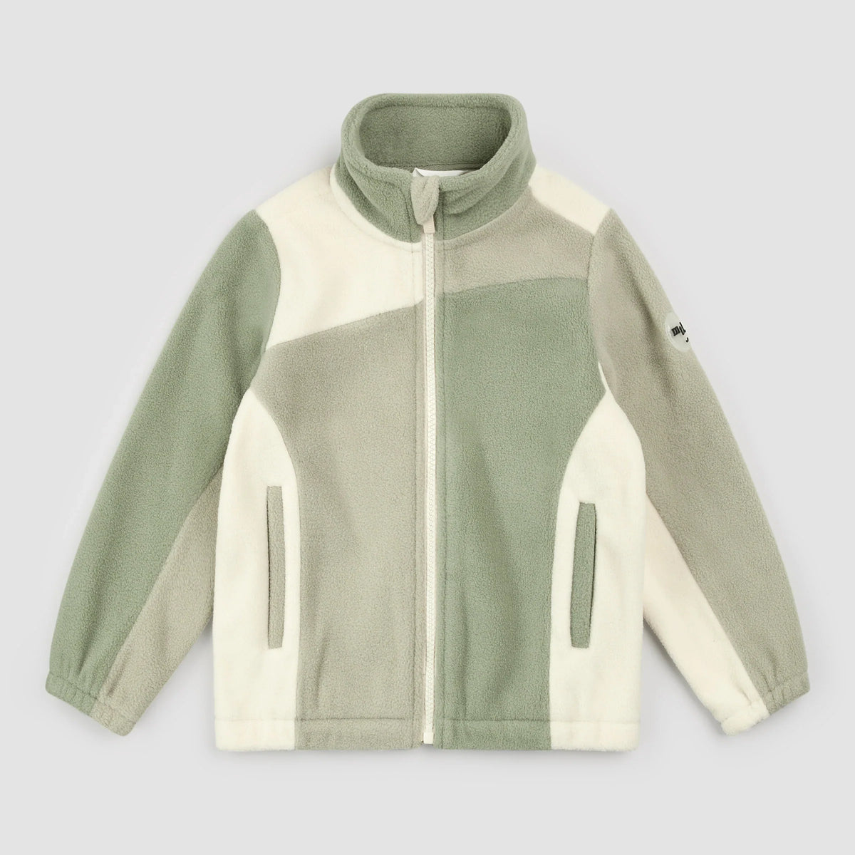 Miles The Label Fleece Jacket, Color Block on Sage
