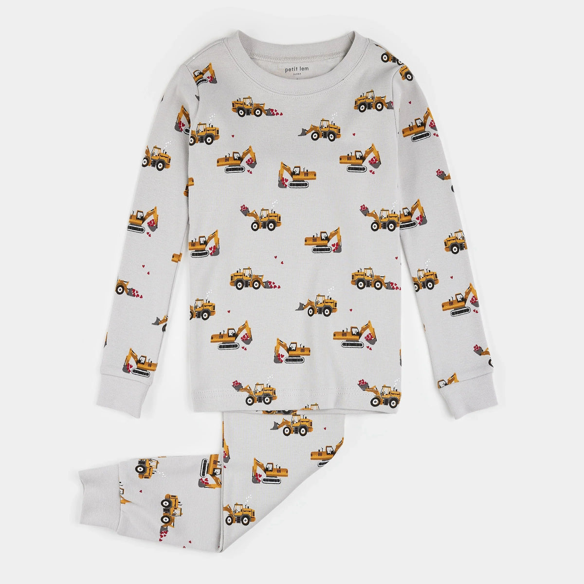 Petit Lem I Dig You Print PJ Set, Lunar Rock