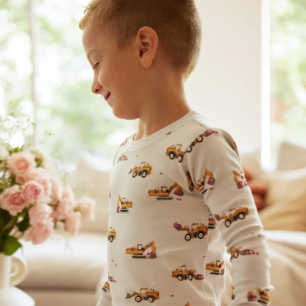 Petit Lem I Dig You Print PJ Set, Lunar Rock