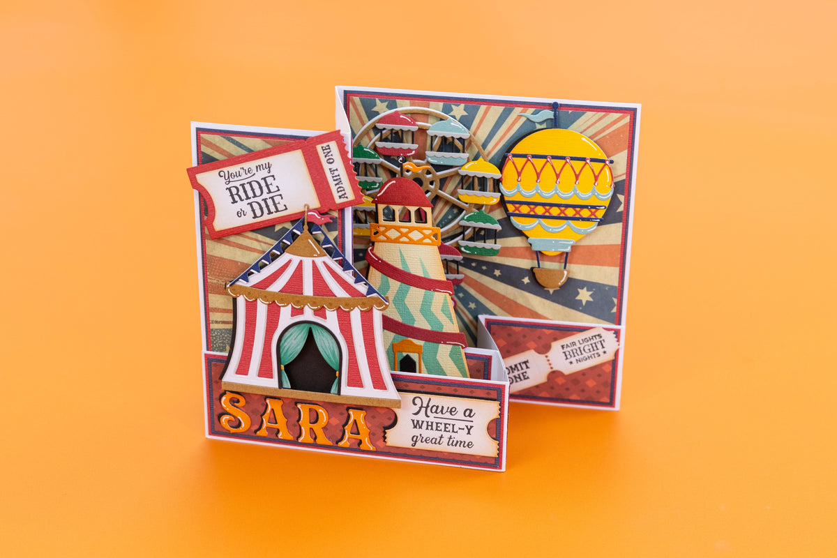 Vintage Carnival Stamp & Die - Ticket Fun