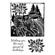 Woodware Clear Singles Lino Cut - Hare in the Fields