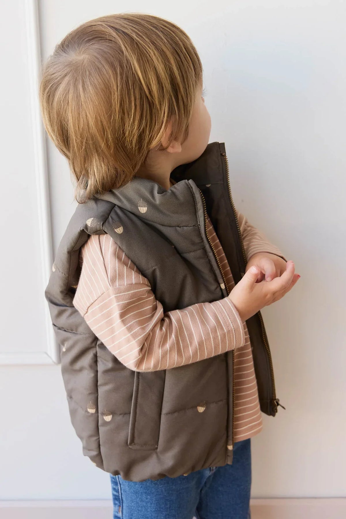 Jamie Kay Rudi Puffer Vest, Acorn Wolf