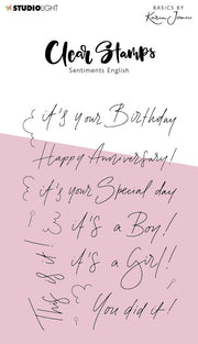 KJ Clear Stamp Sentiments Essentials 105x148x3mm 12 PC nr.237