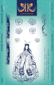 Katkin Krafts Cherry Blossom 6 in x 8 in Clear Stamp Set