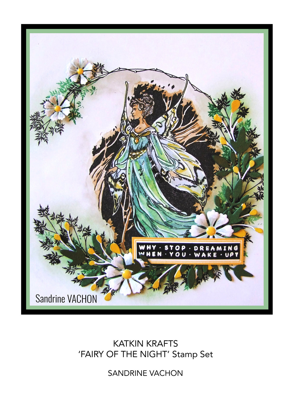 Katkin Krafts Fairy Of the Night 6 in x 8 in Clear Stamp Set