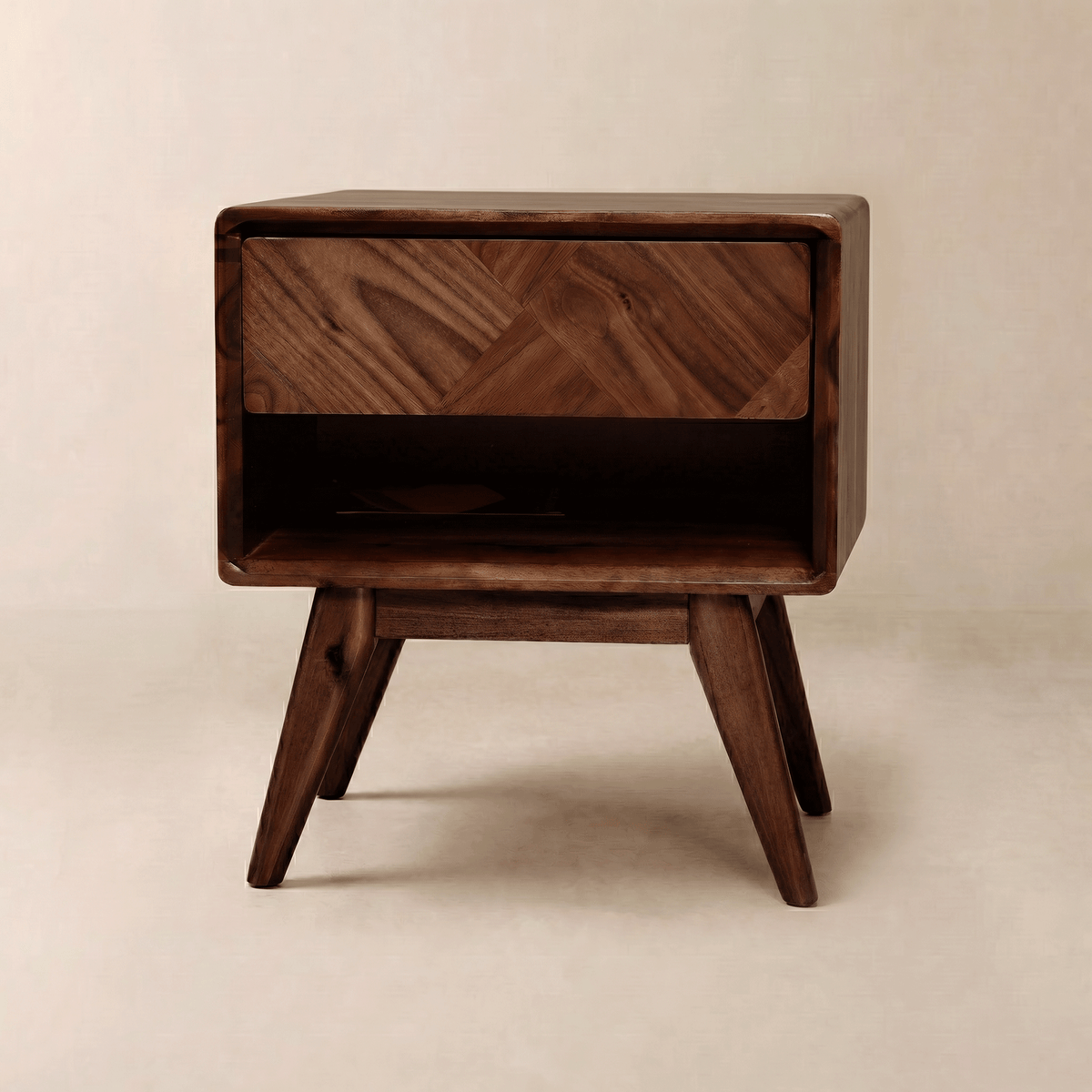 Laden Handcrafted Solid Acacia Wood Nightstand