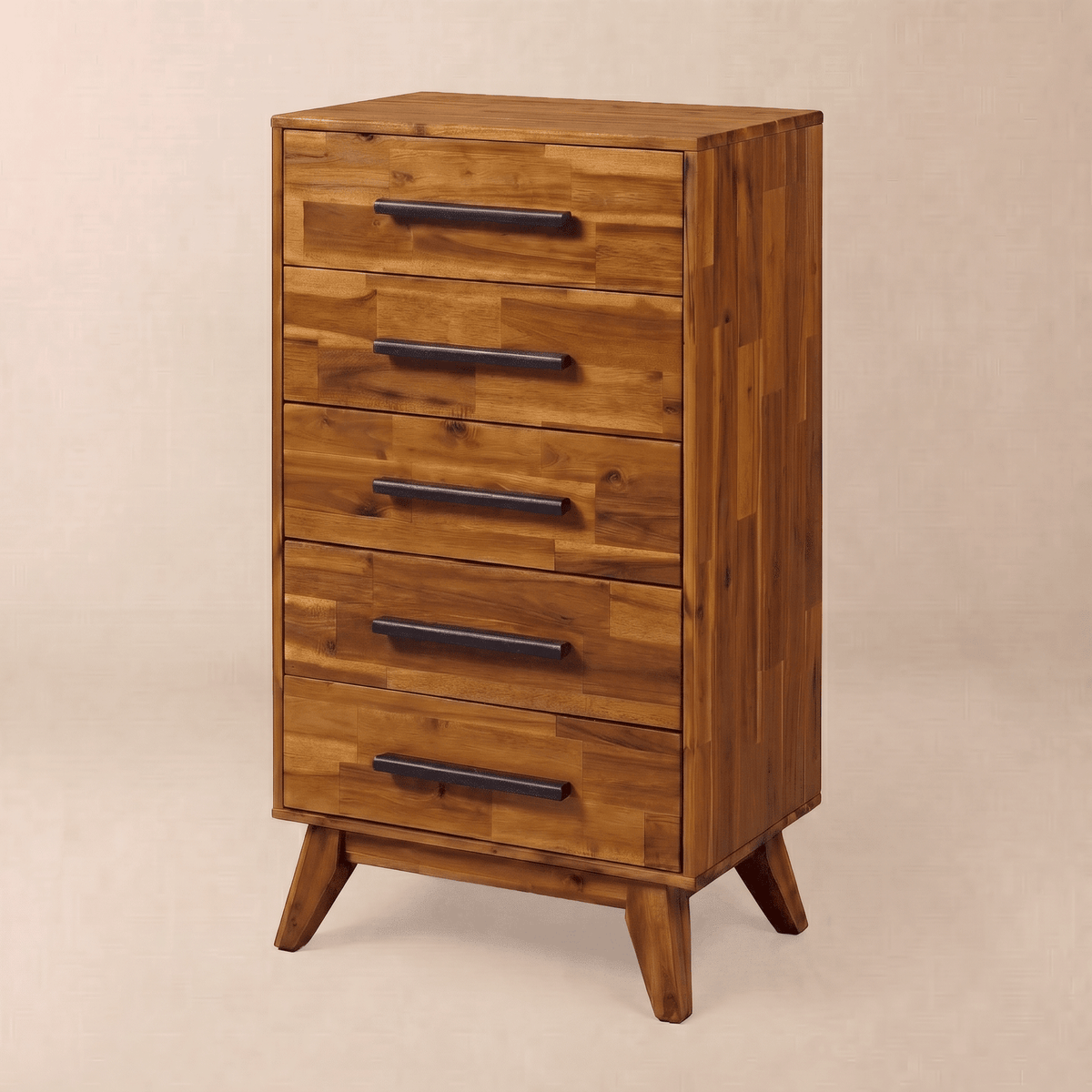 Linea Solid Acacia Wood 5-Drawer Dresser