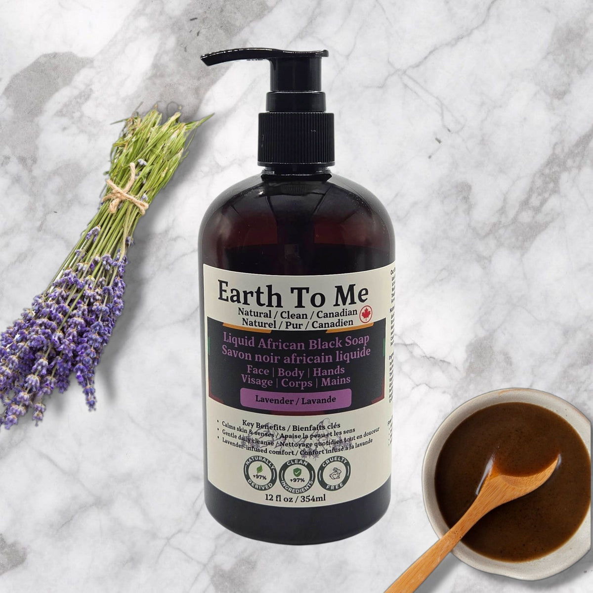 Liquid African Black Soap Lavender 12oz