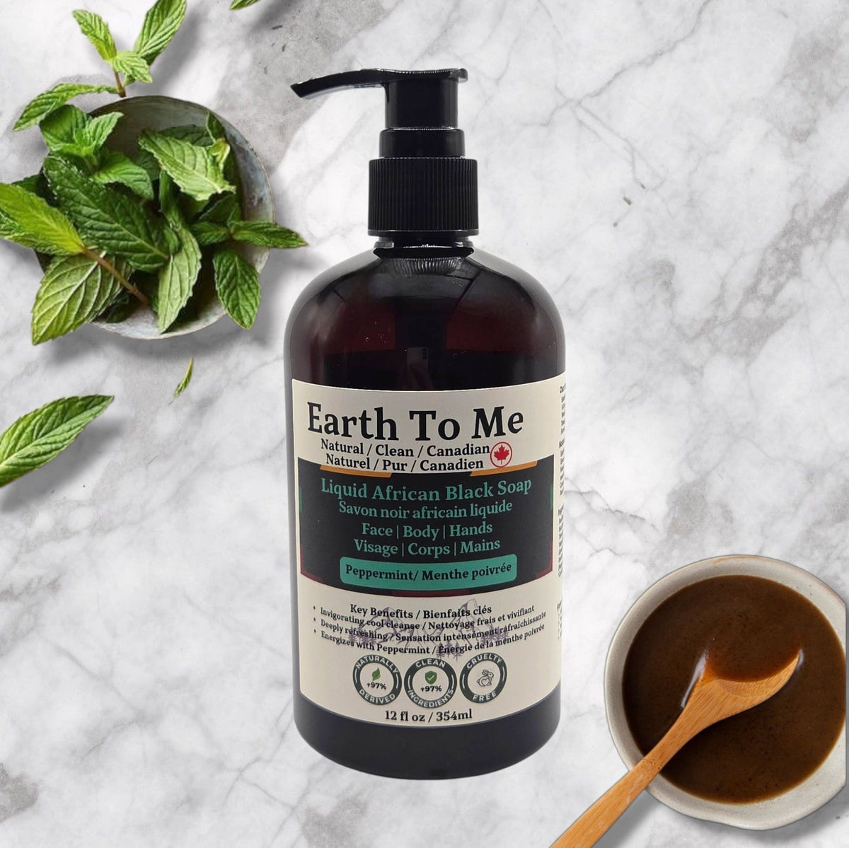 Liquid African Black Soap Peppermint 12oz